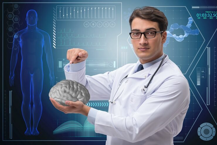male doctor with brain medical concept 85869 7470