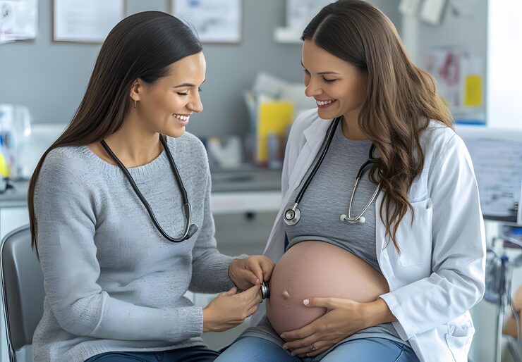 pregnant women are sitting couch smiling 979520 161985